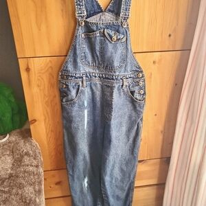 Helen Rigid Denim Tapered Leg Dungarees Size Medium